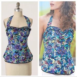 ANTHROPOLOGIE “Pop of Posies” Cotton Halter - 14